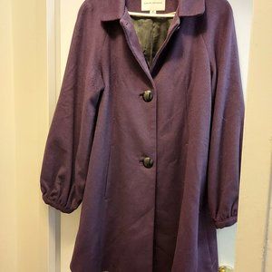 NWOT Banana Republic Purple Wool Short Coat Med.